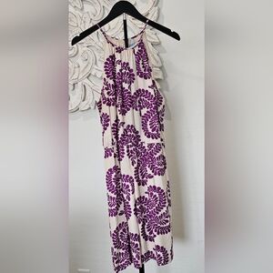 ANTONIO MELANI Purple & Cream Mini - Knee Length Lined Dress Women's Size 10
